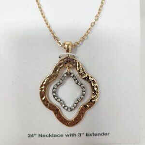 Time And Tru 24" Necklace With 3" Extender Gold-Tone and Silver-Tone